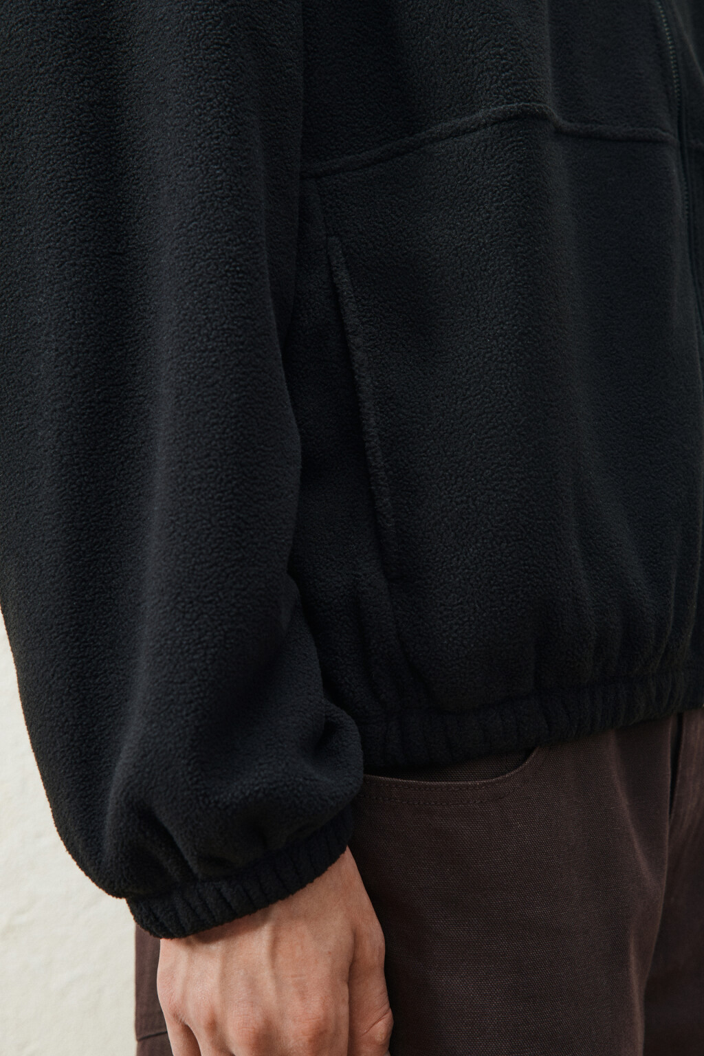 Худи-зипка флисовая с надписью - цвет черный - 6