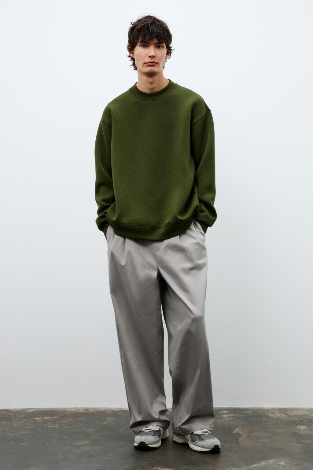 Свитшот из гладкого неопрена - цвет зеленый - 5