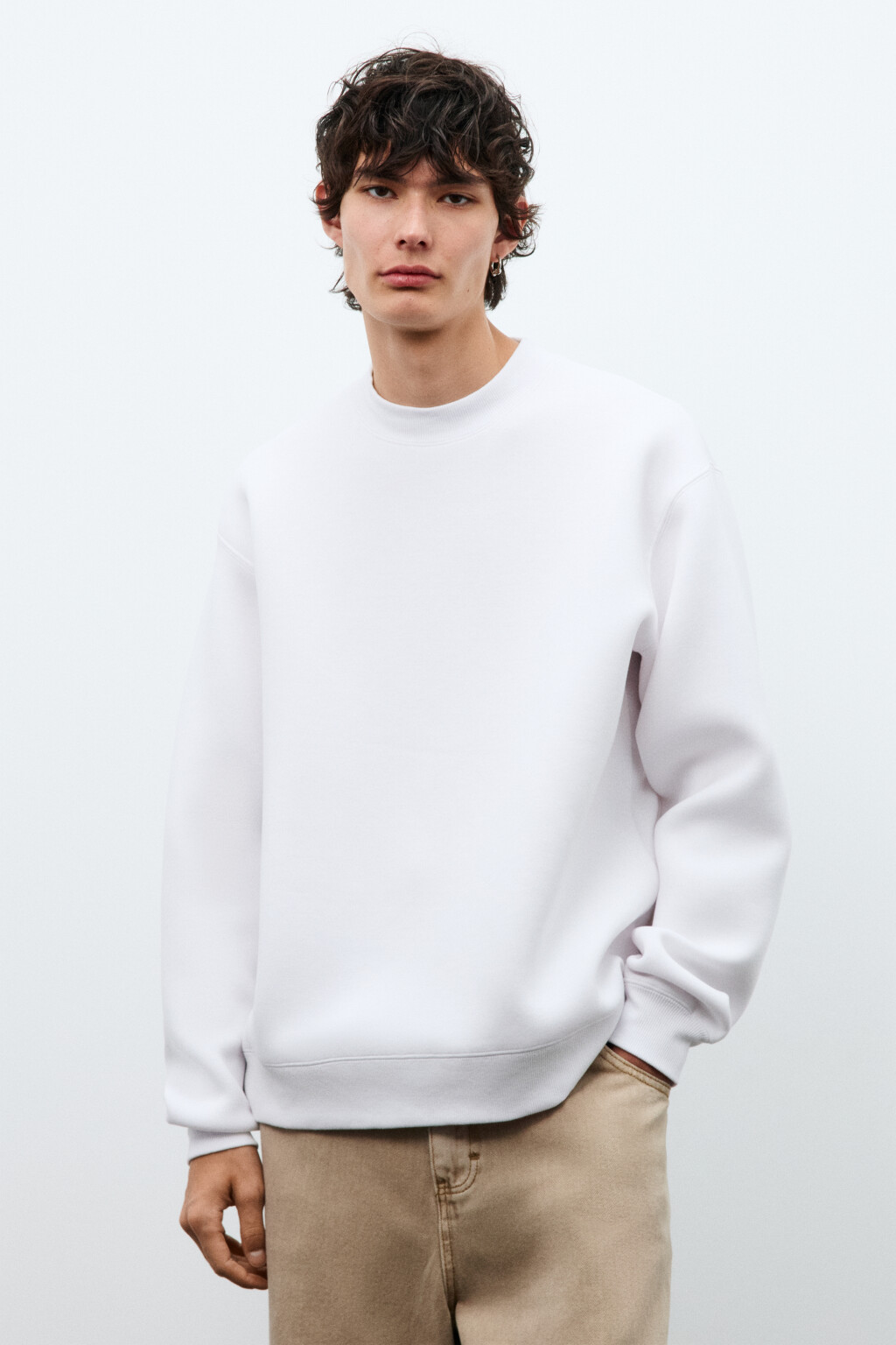 Свитшот из гладкого неопрена - цвет белый - 2