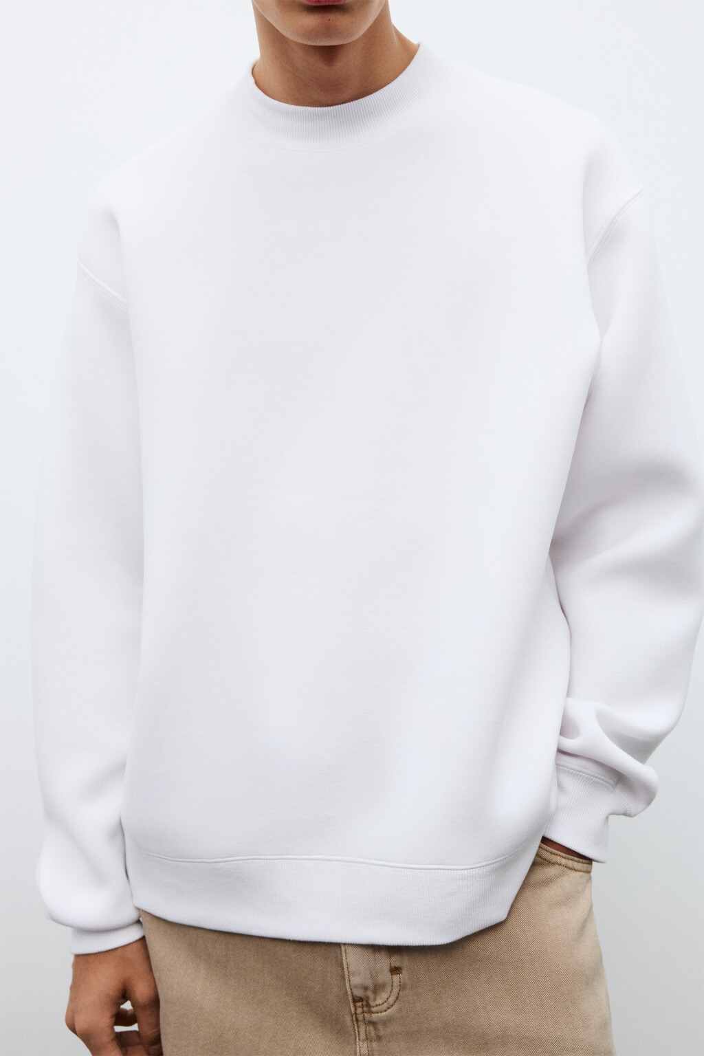 Свитшот из гладкого неопрена - цвет белый - 5