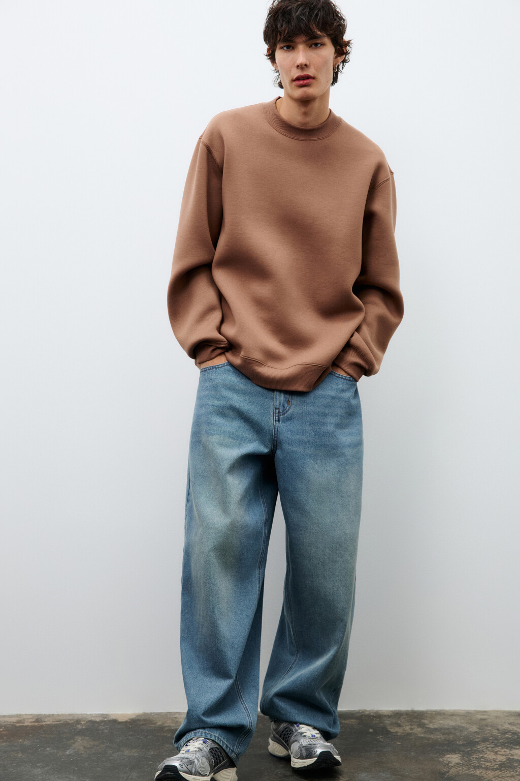 Свитшот из гладкого неопрена - цвет коричневый - 2