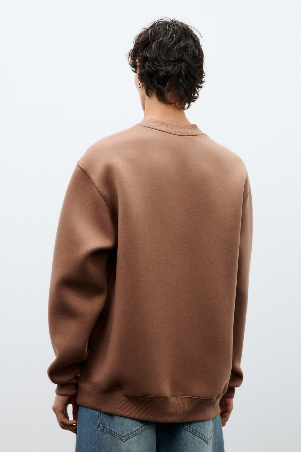 Свитшот из гладкого неопрена - цвет коричневый - 4
