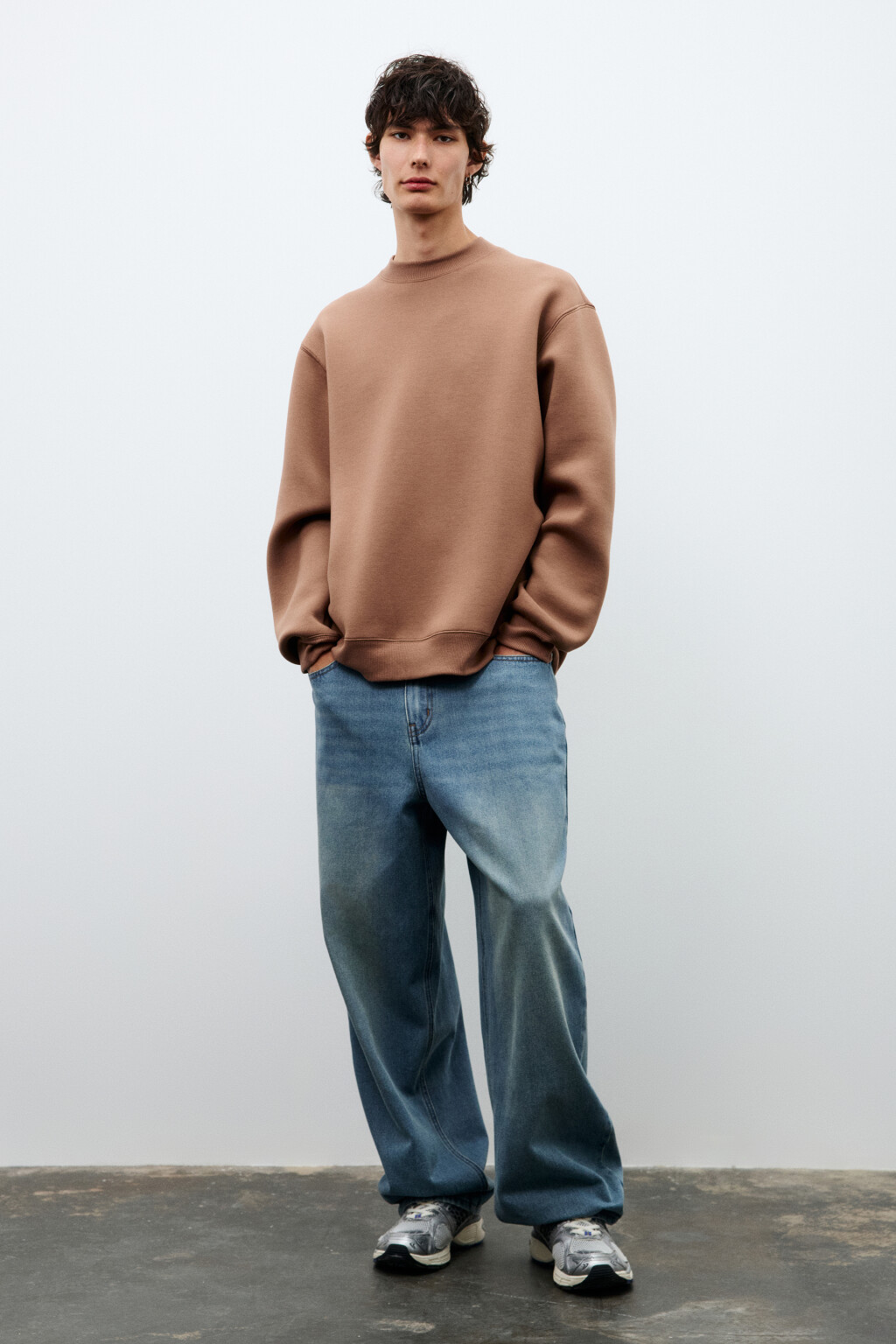 Свитшот из гладкого неопрена - цвет коричневый - 5