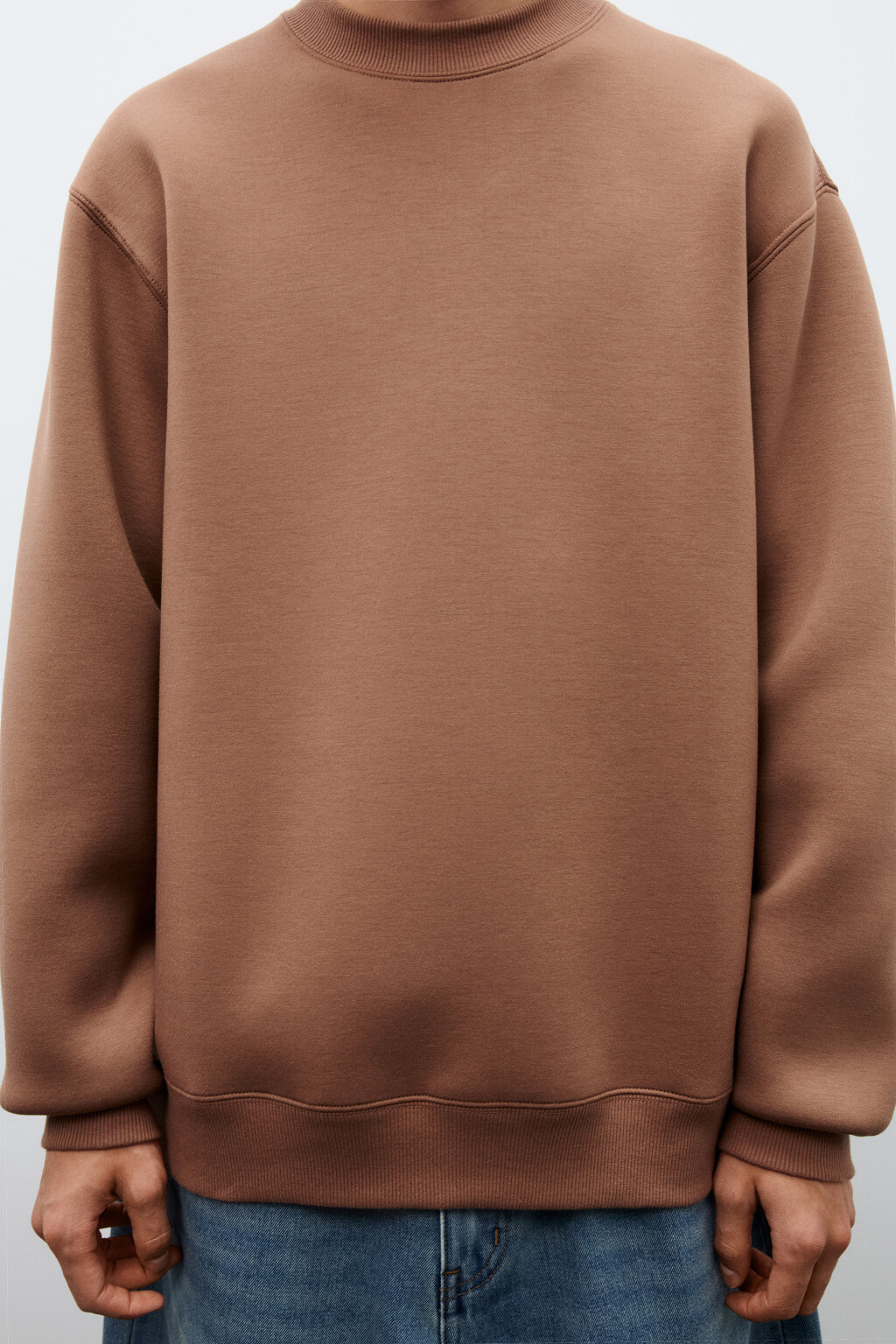 Свитшот из гладкого неопрена - цвет коричневый - 6
