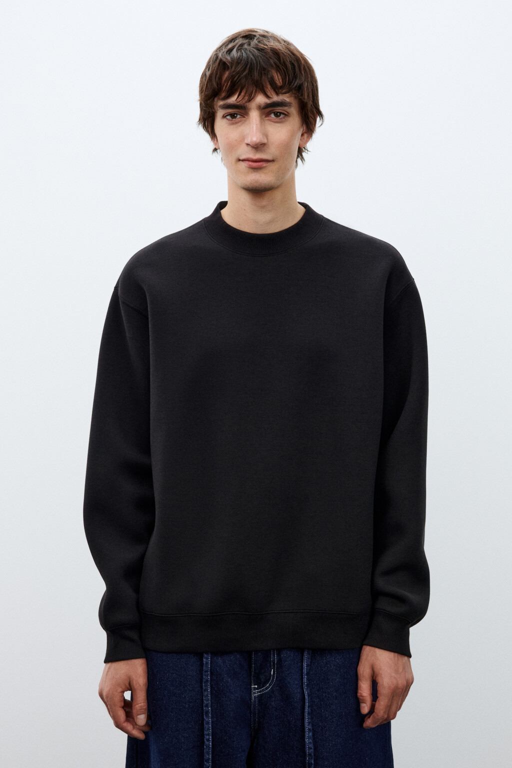 Свитшот из гладкого неопрена - цвет черный - 2