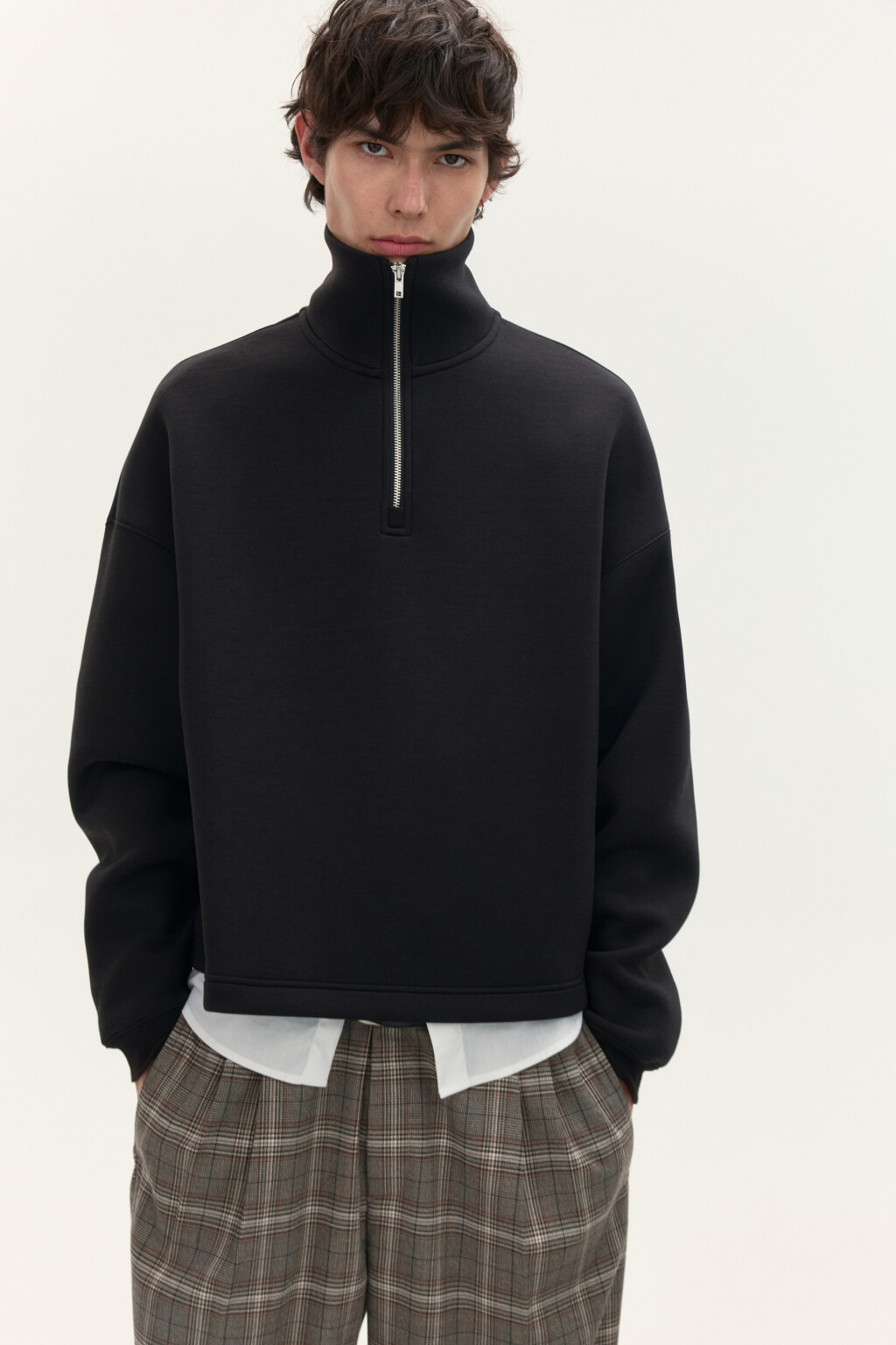 Толстовка half zip из неопрена - цвет черный - 1