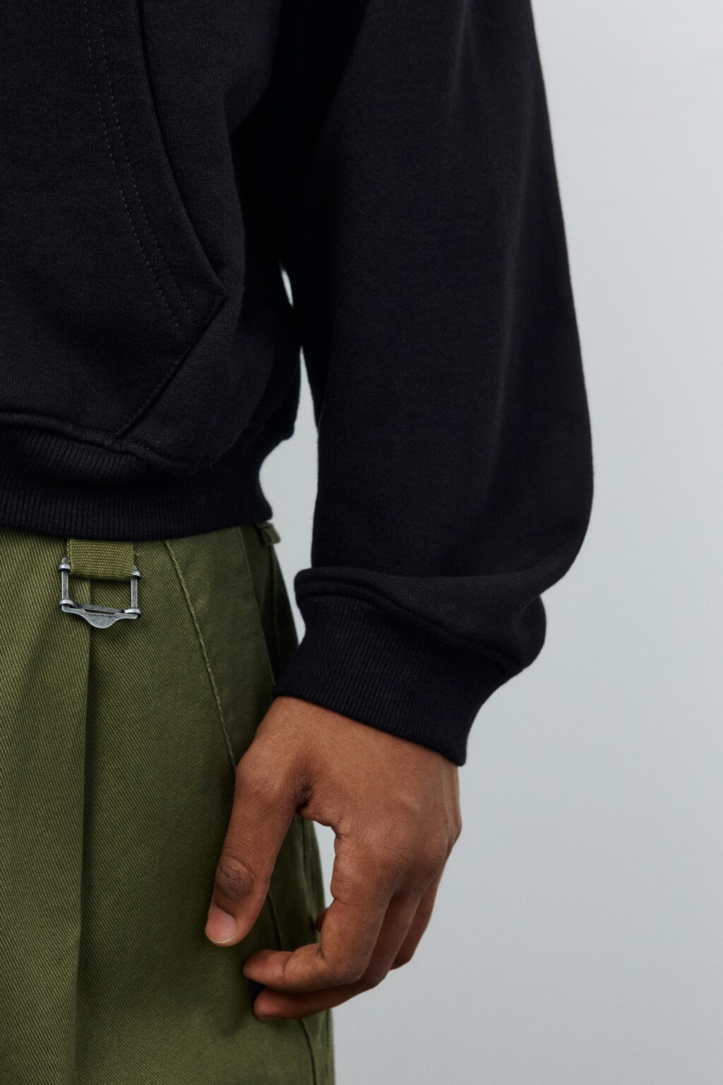 Худи-зипка из футера с капюшоном - цвет черный - 7