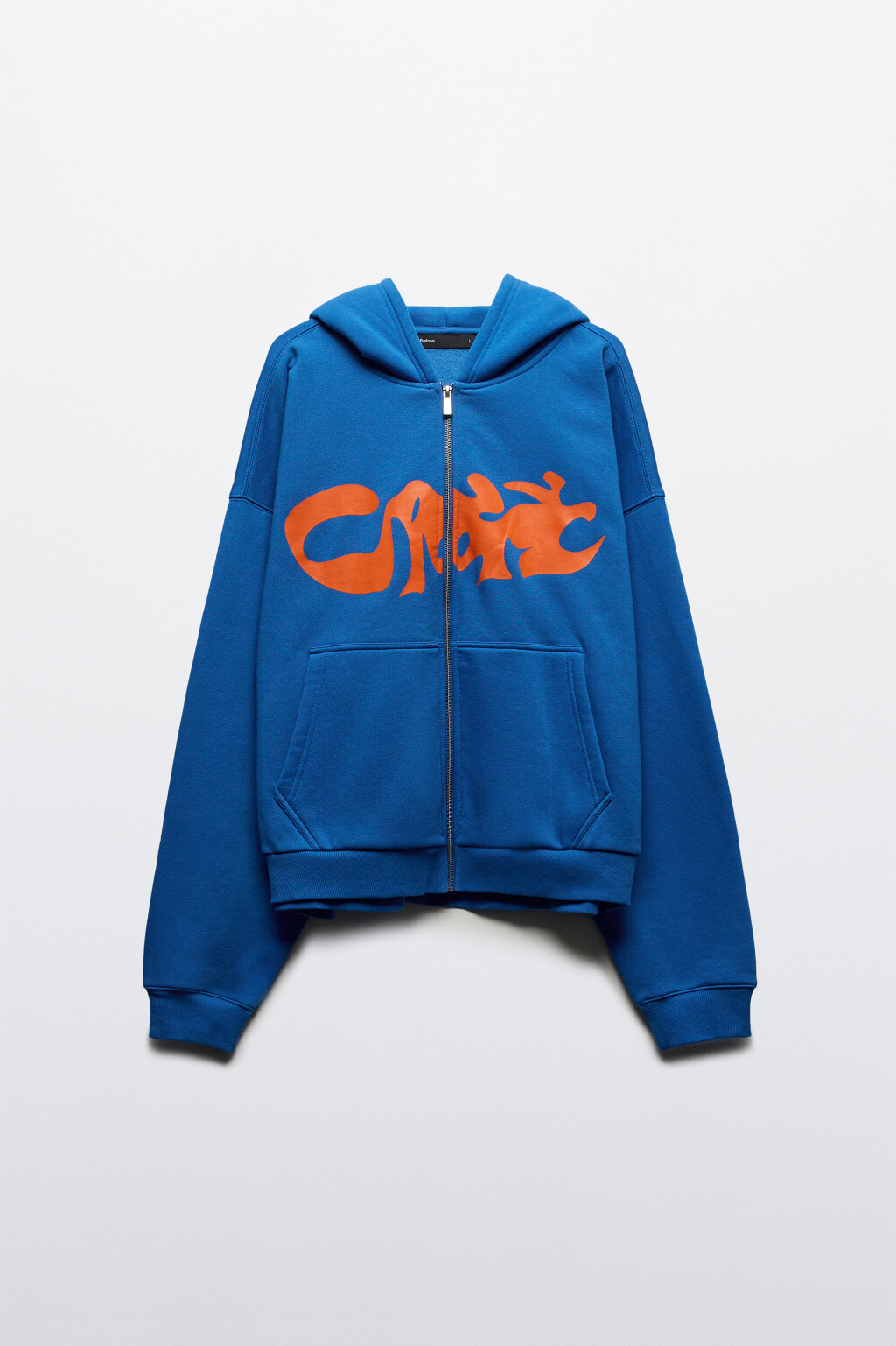 Худи-зипка утепленная с принтом - цвет синий - 9