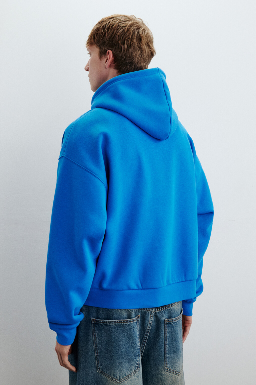 Худи-зипка утепленная с принтом - цвет синий - 4