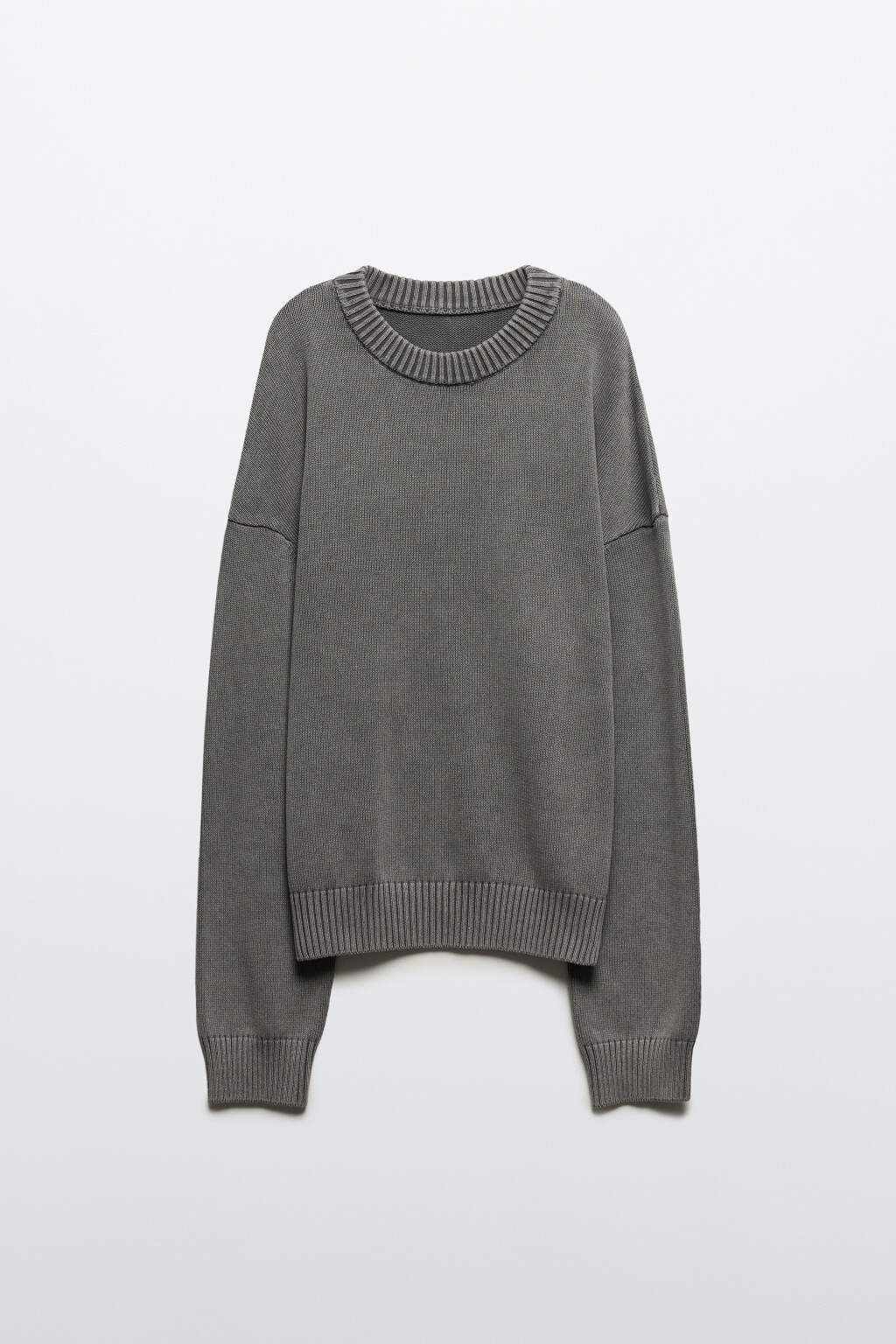 Джемпер вязаный базовый из хлопка - цвет серый - 8