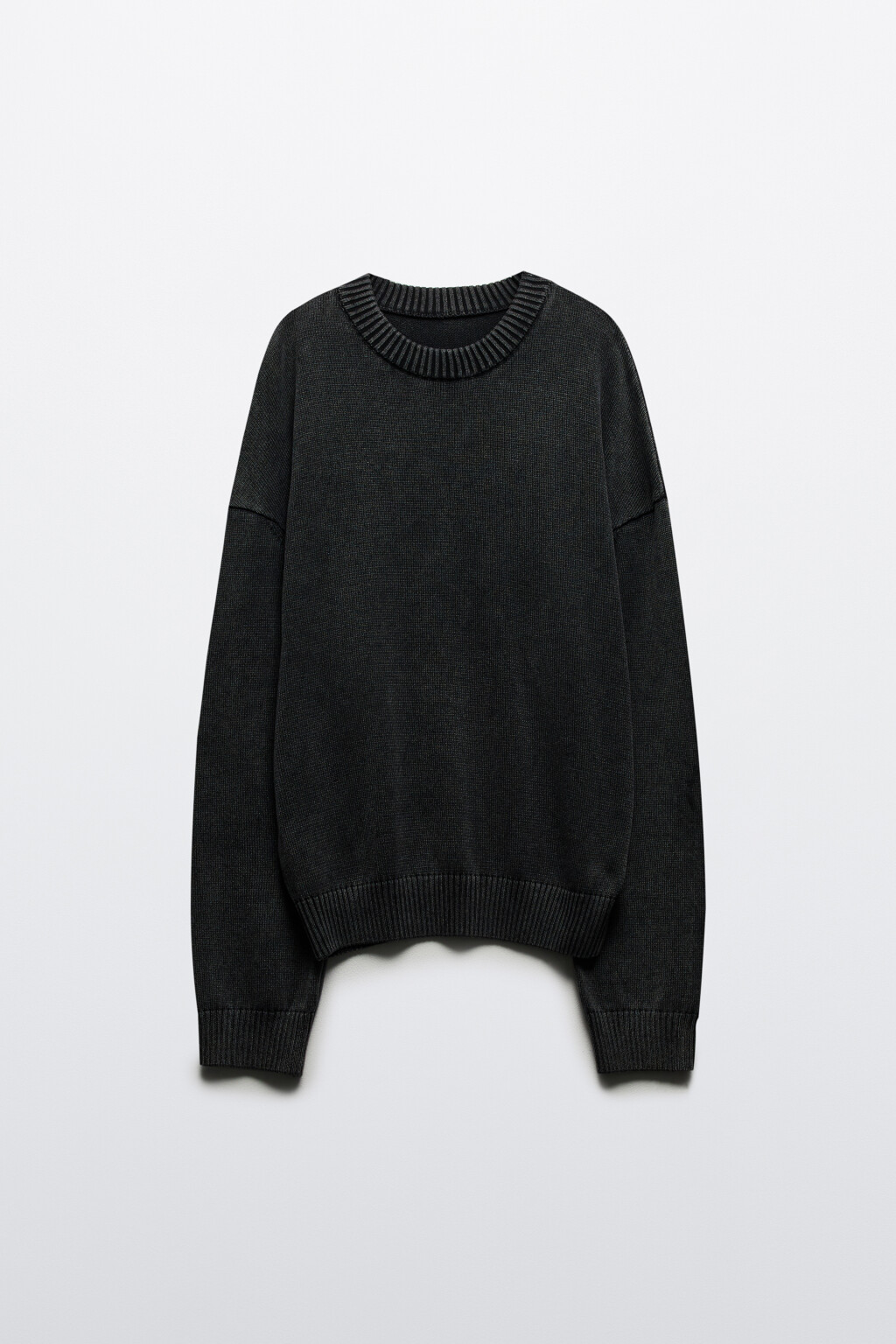 Джемпер вязаный базовый из хлопка - цвет черный - 7