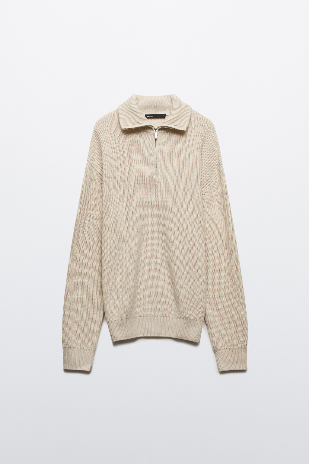 Свитер с воротником на молнии - цвет бежевый - 8