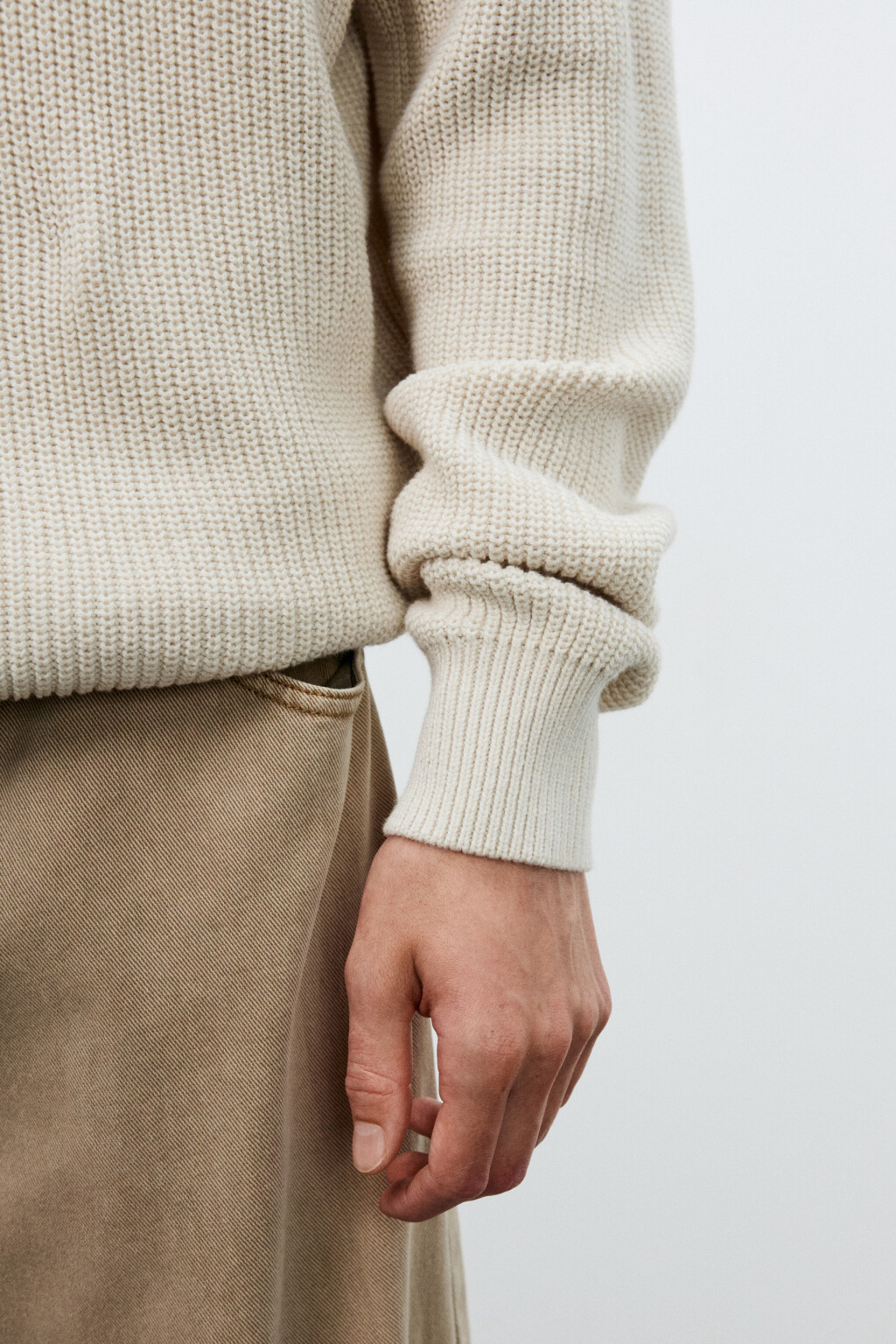 Свитер с воротником на молнии - цвет бежевый - 7