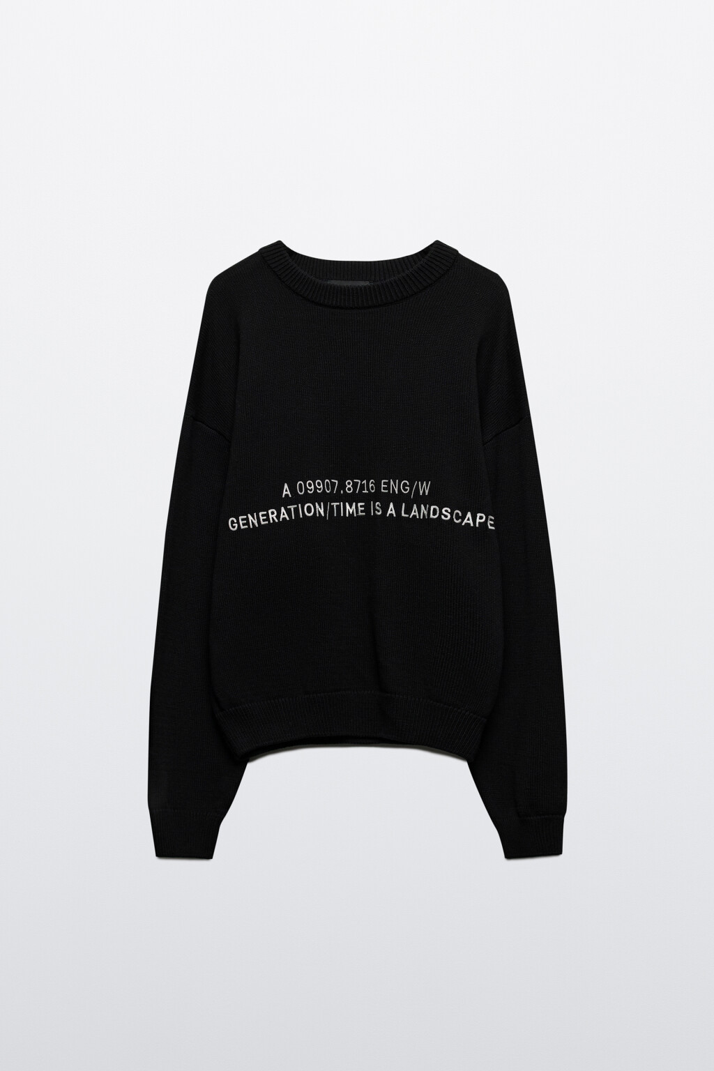 Джемпер вязаный с надписью - цвет черный - 7