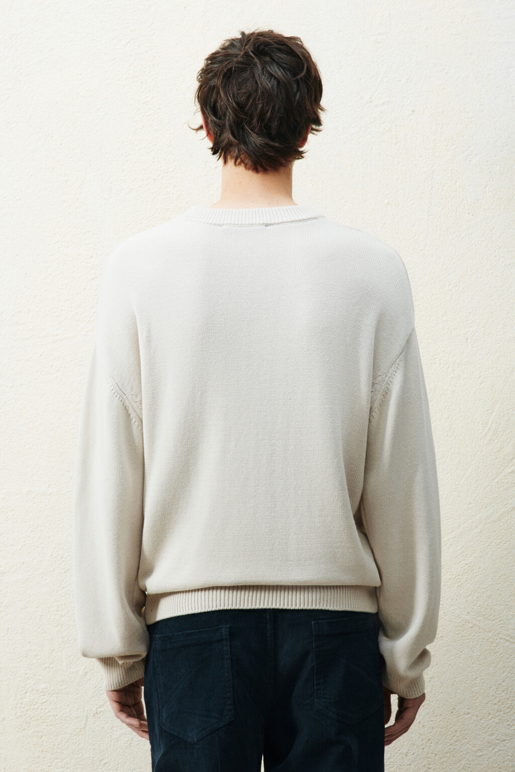 Джемпер вязаный с надписью - цвет бежевый - 3