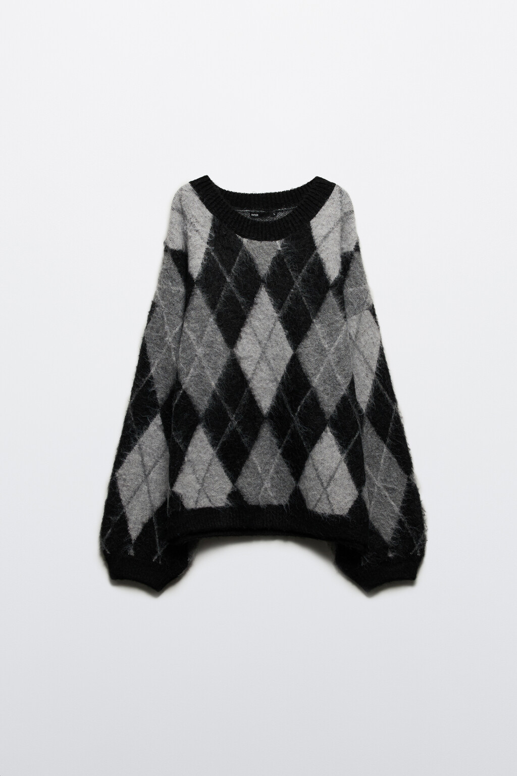 Джемпер вязаный с принтом аргайл - цвет черный - 10