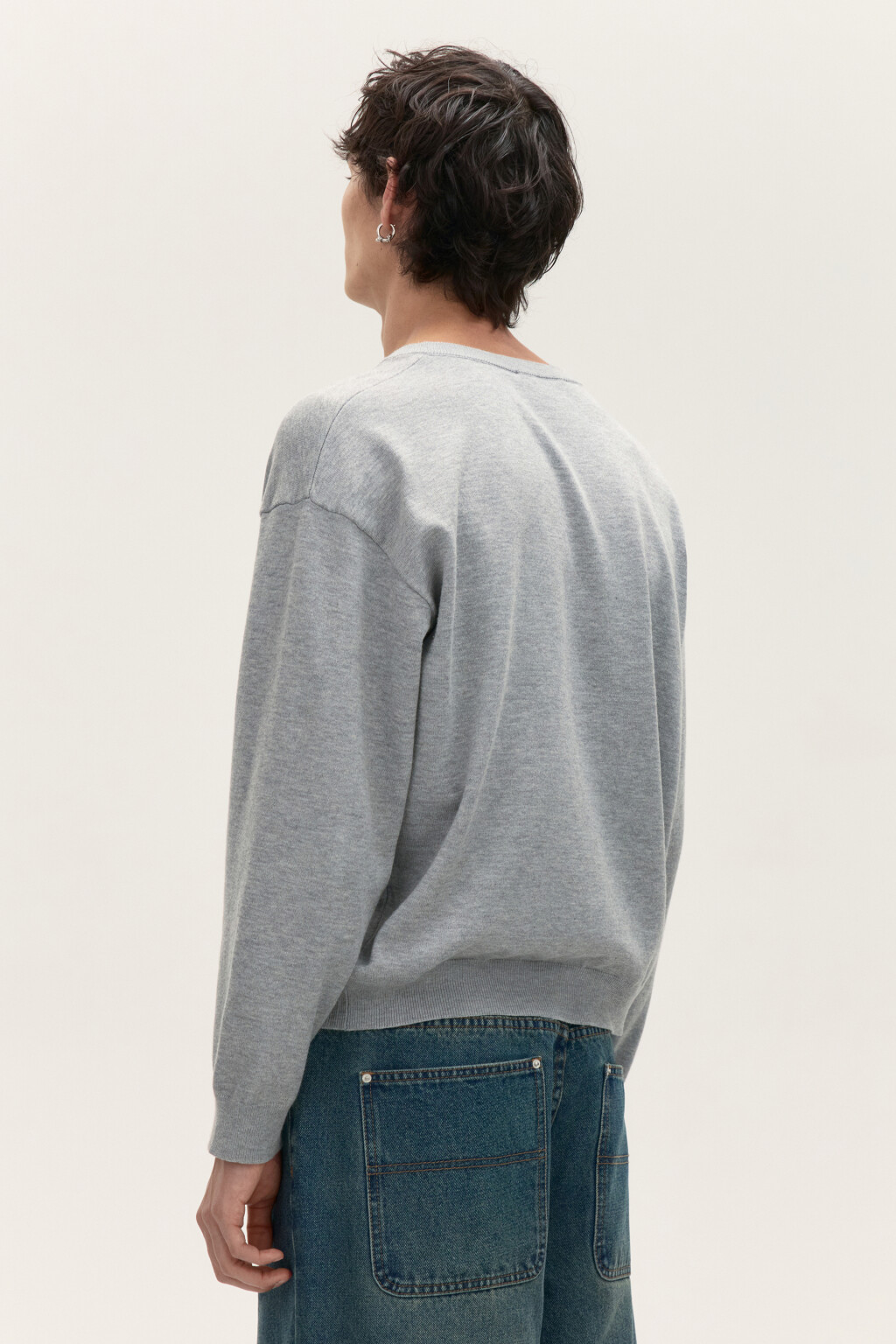 Кардиган трикотажный на пуговицах - цвет серый - 4