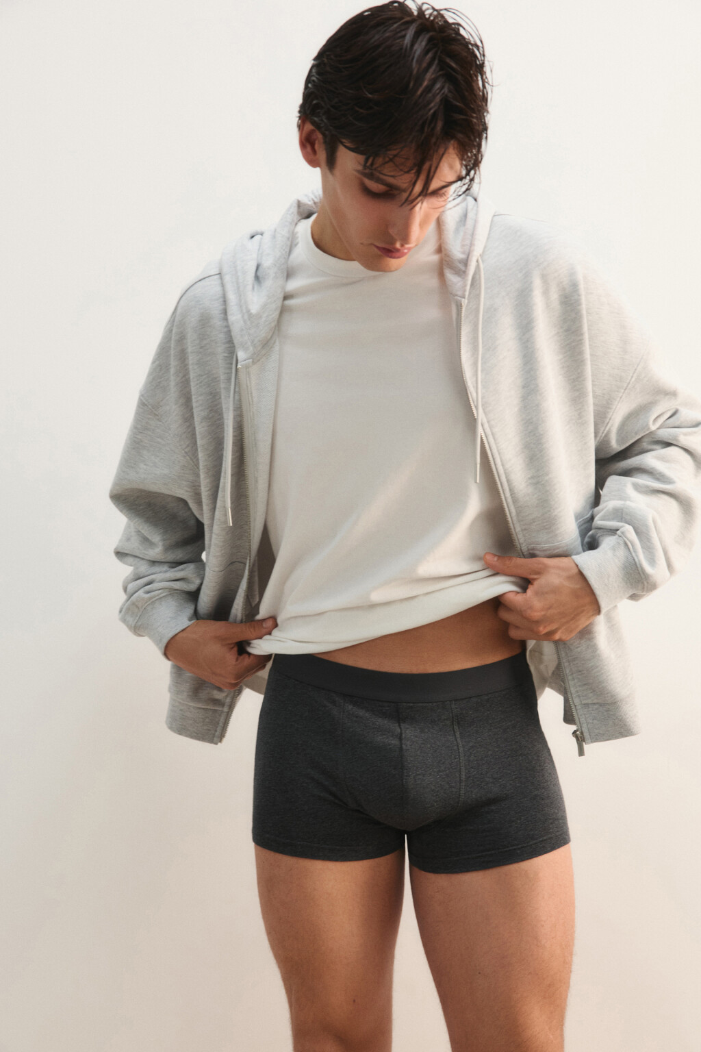 Трусы-боксеры хлопковые - цвет серый - 1