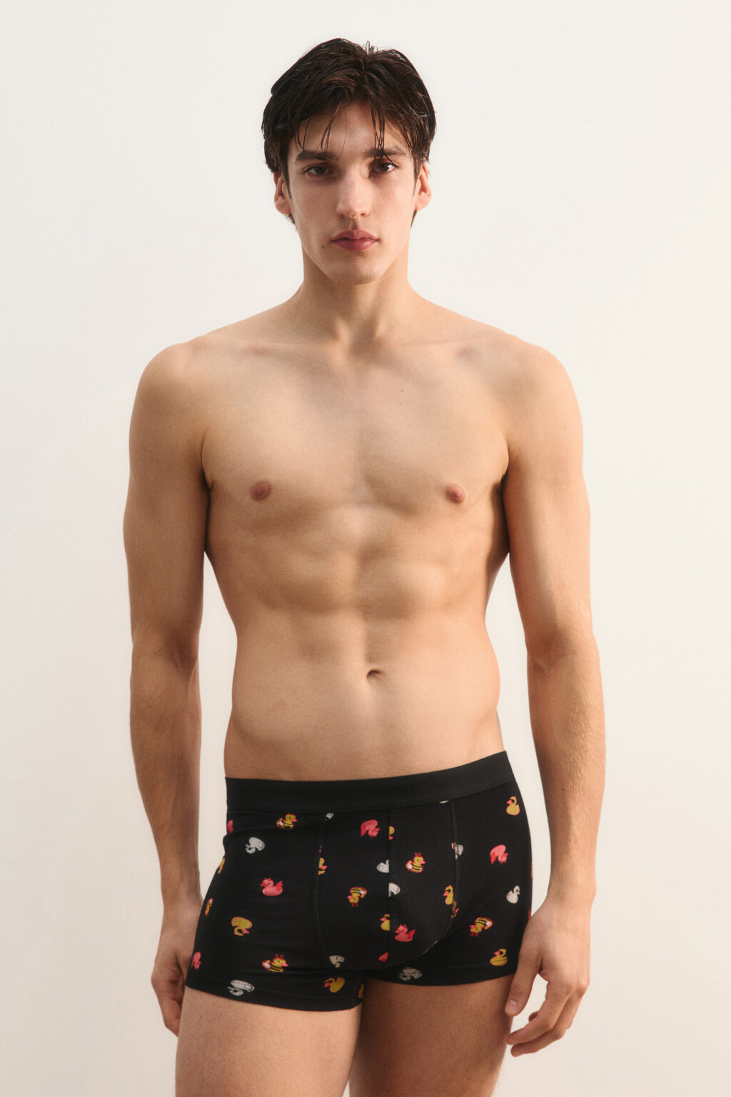 Трусы-боксеры с принтом - цвет белый - 3