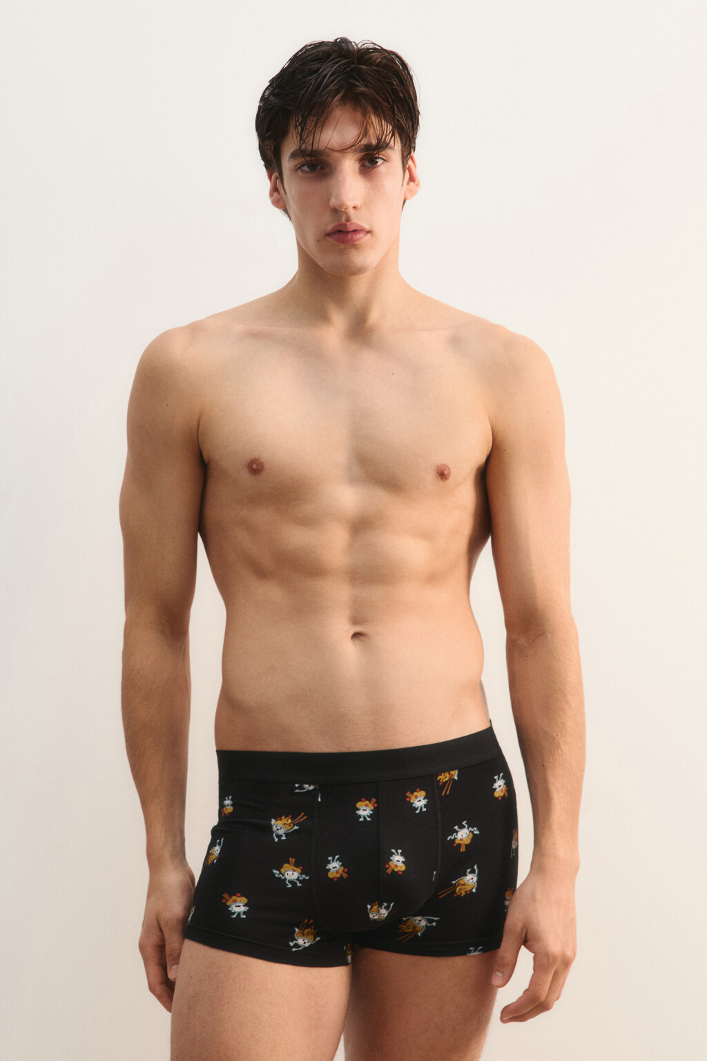 Трусы-боксеры с принтом - цвет ванильный - 3