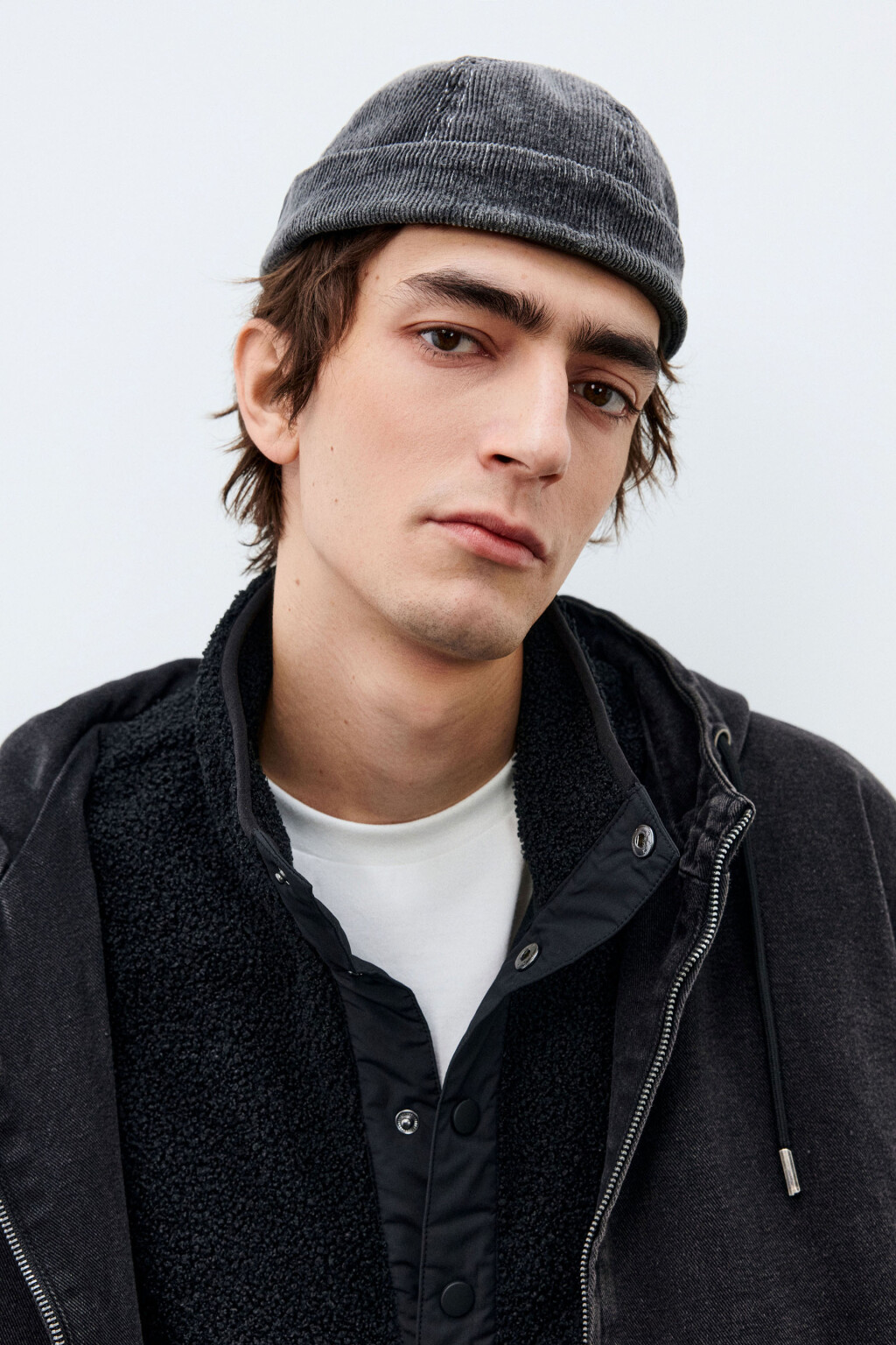 Кепка-докерка с вареным эффектом - цвет черный - 1