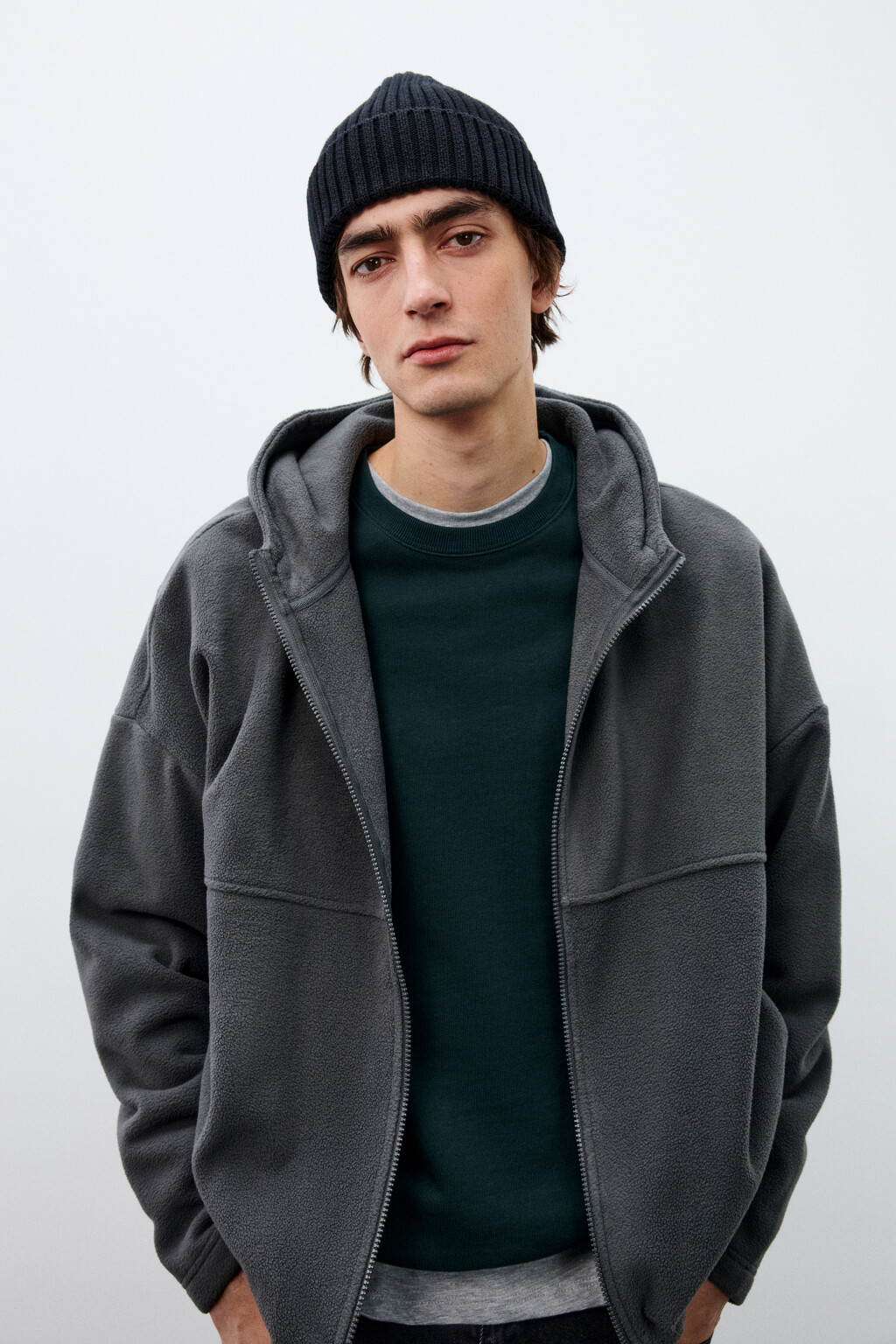 Шапка в рубчик из хлопка - цвет черный - 2