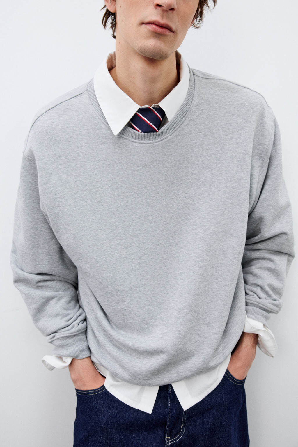 Галстук классический без узла - цвет синий - 2