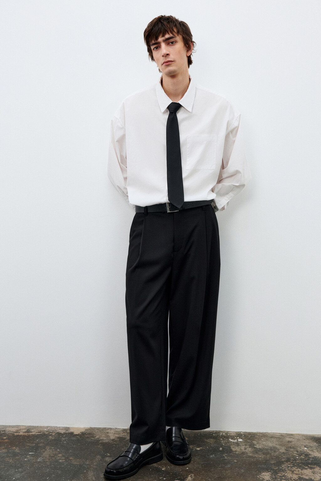 Галстук классический без узла - цвет черный - 2