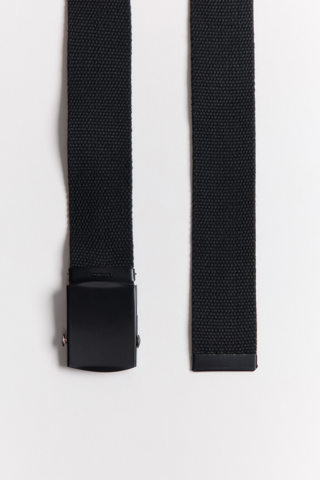 Ремень текстильный с широкой пряжкой - цвет черный - 4