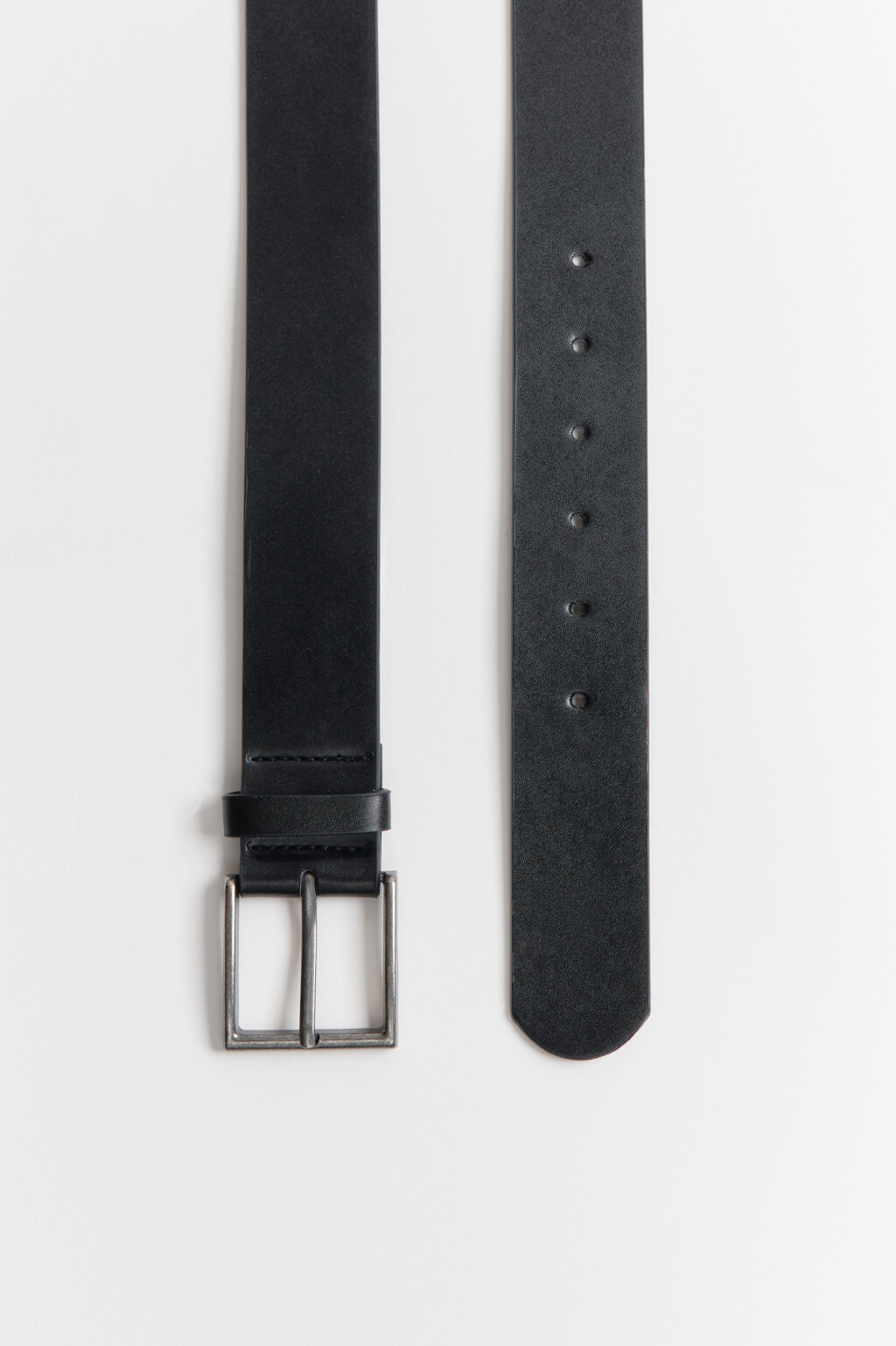 Ремень с квадратной пряжкой - цвет черный - 4