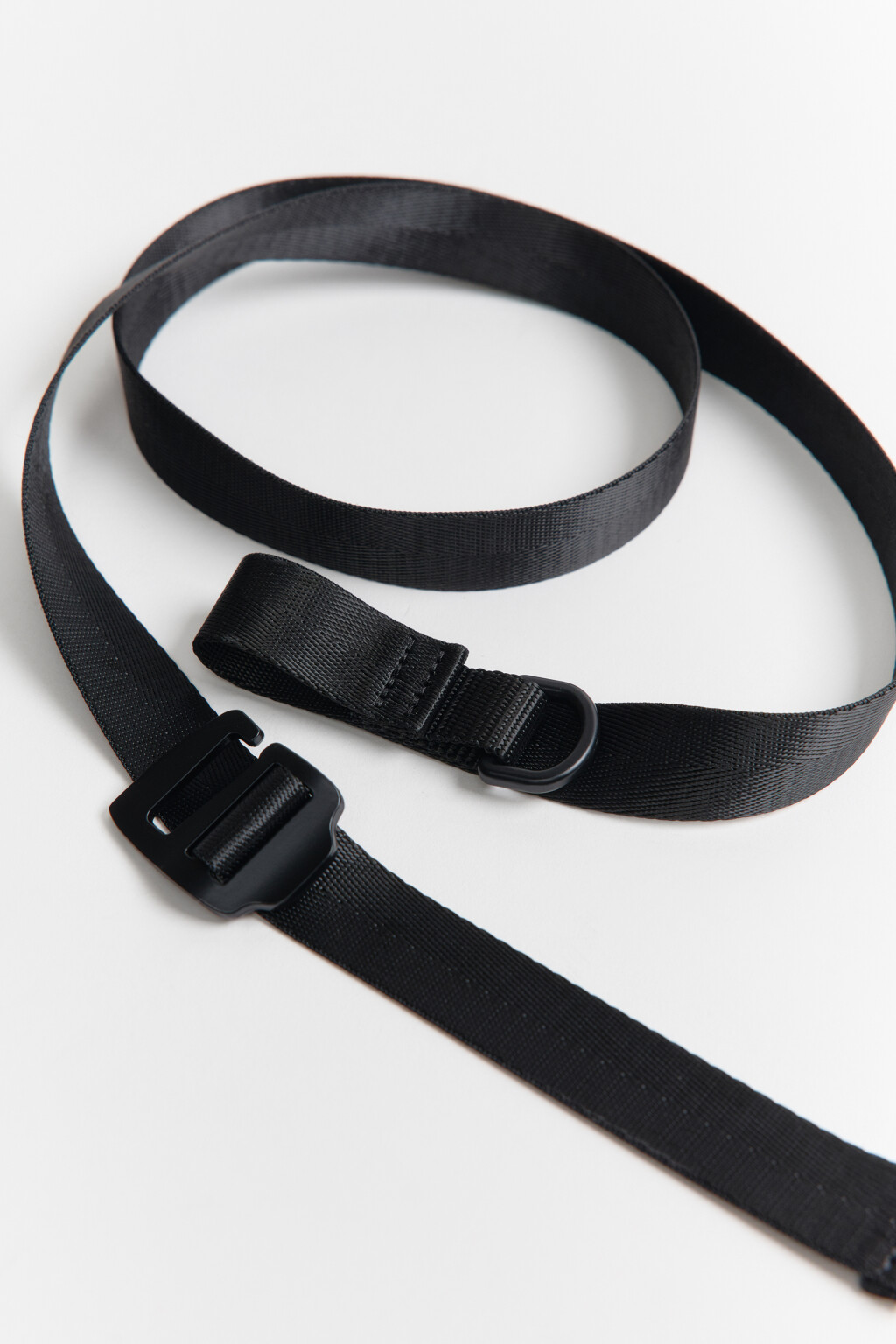 Ремень текстильный с пряжкой - цвет черный - 3