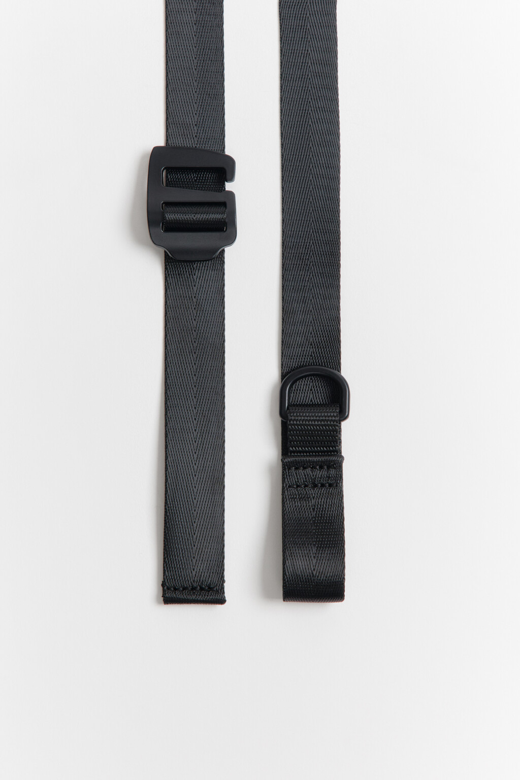 Ремень текстильный с пряжкой - цвет черный - 4