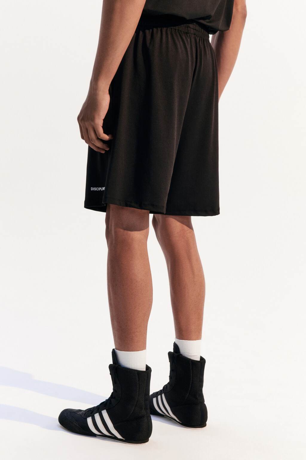 Шорты спортивные с надписью - цвет черный - 3