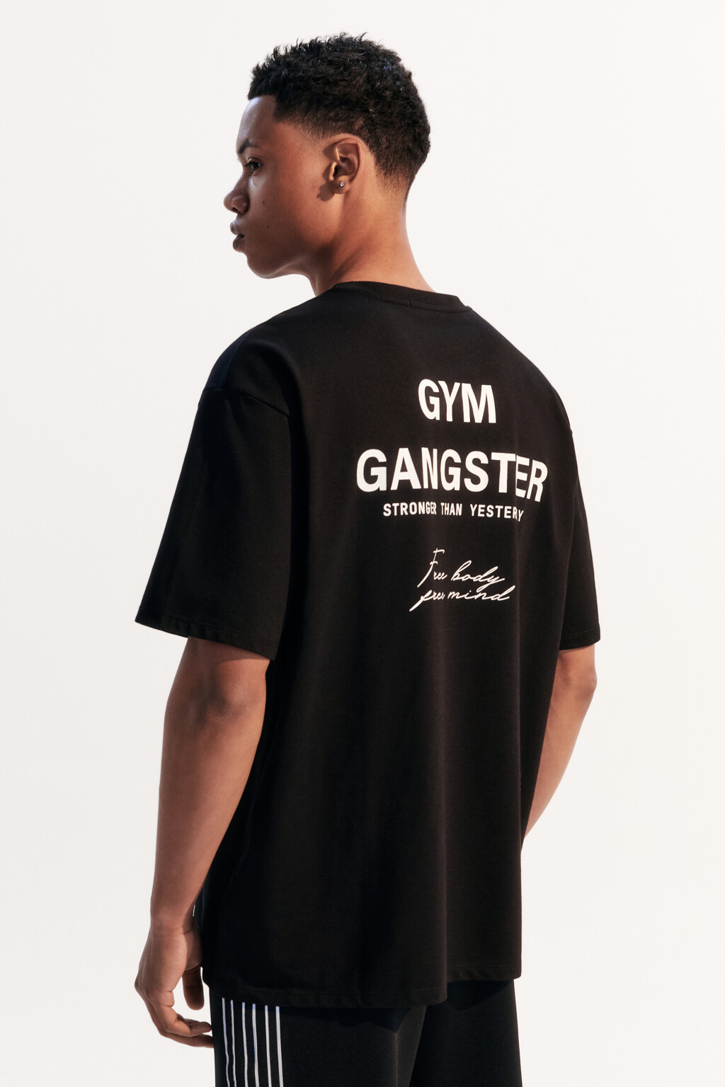 Футболка спортивная из сетки с принтом - цвет черный - 4