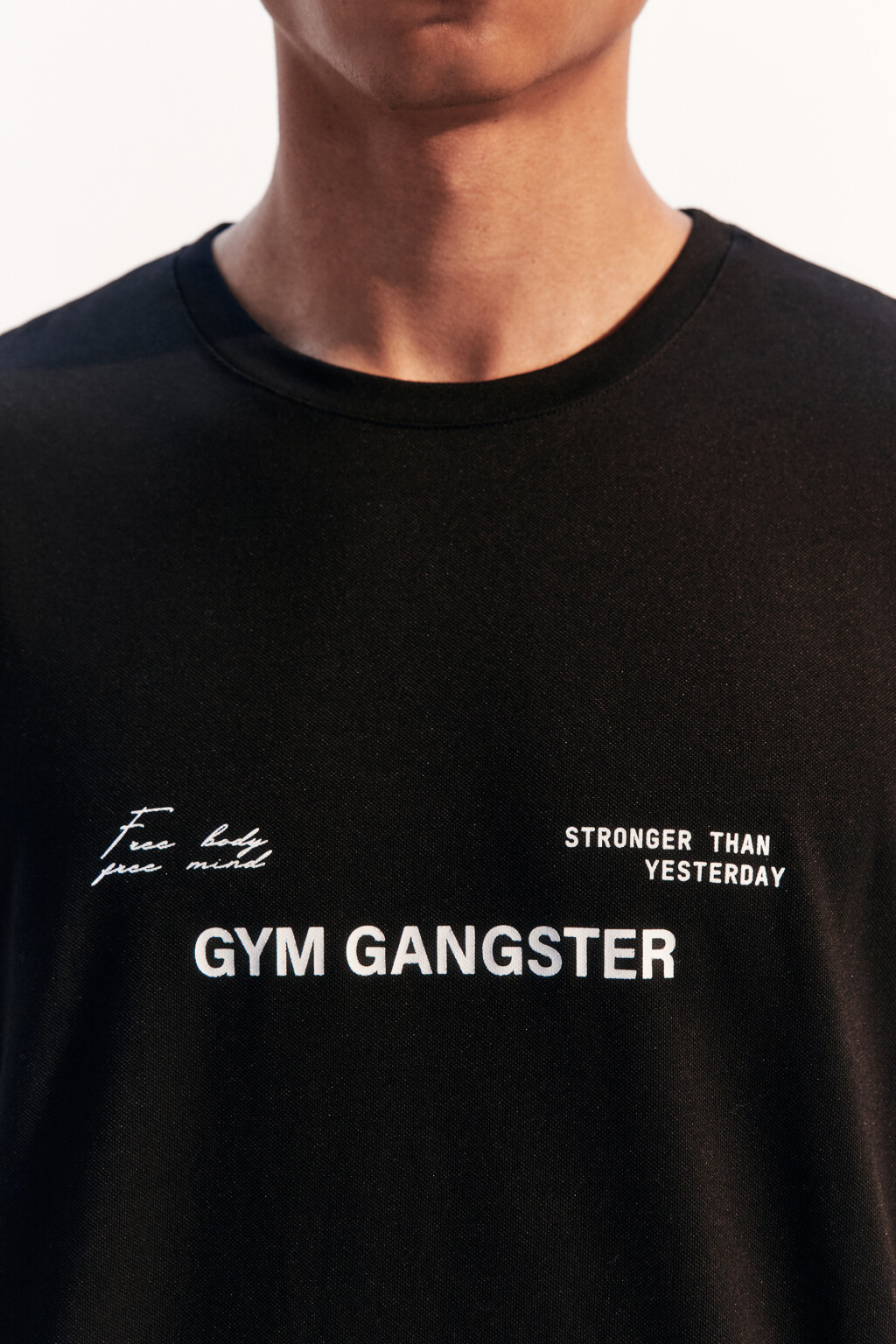 Футболка спортивная из сетки с принтом - цвет черный - 6