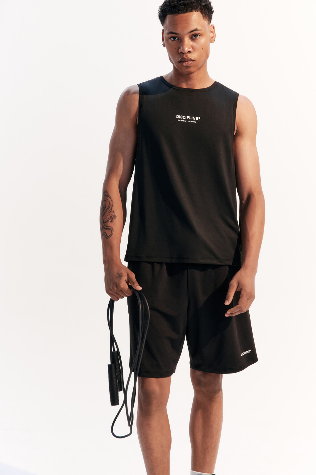 Майка спортивная с надписью - цвет черный - 1