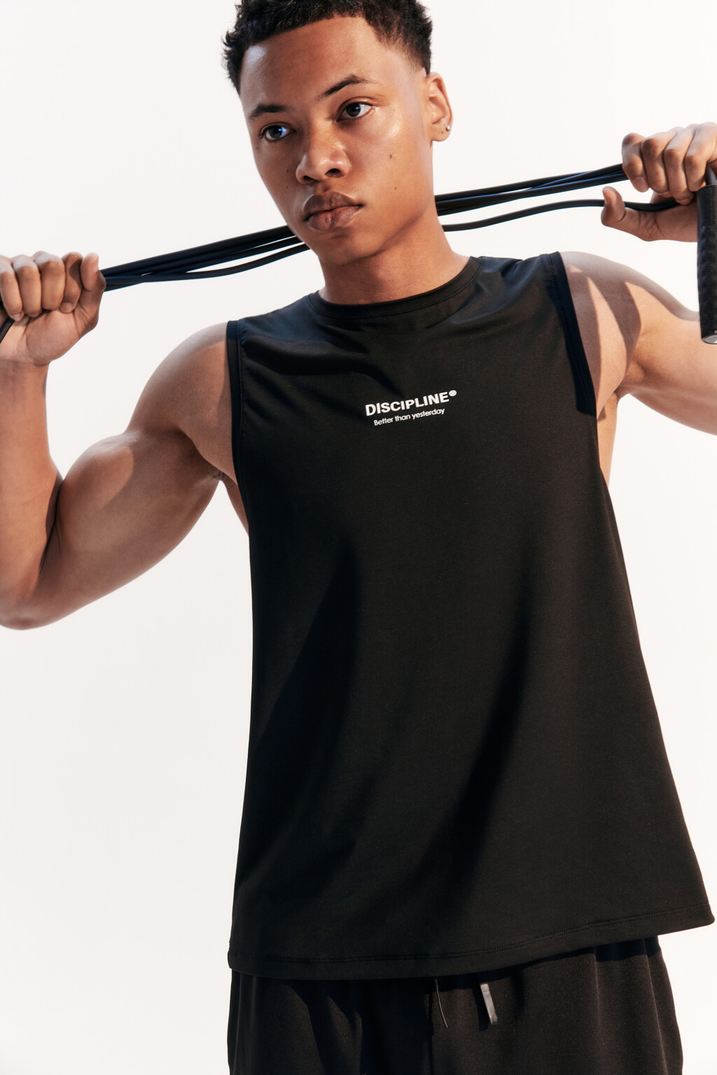 Майка спортивная с надписью - цвет черный - 2