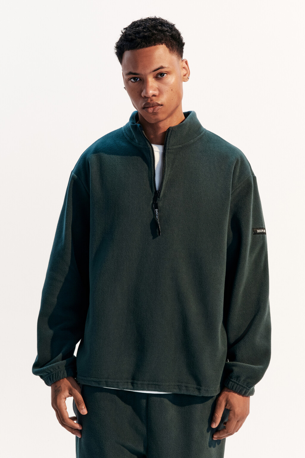 Толстовка half zip из флиса - цвет зеленый - 2