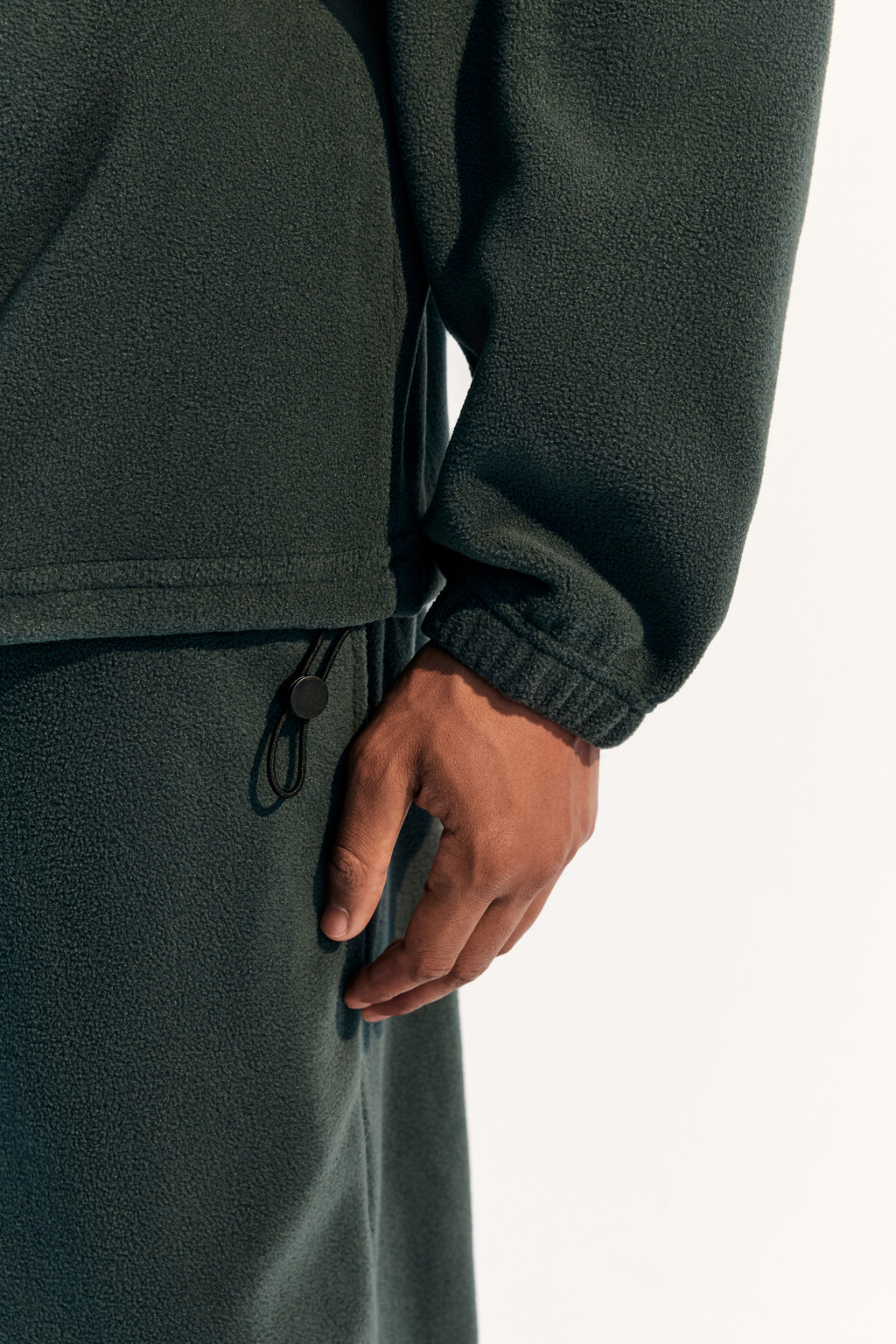 Толстовка half zip из флиса - цвет зеленый - 6