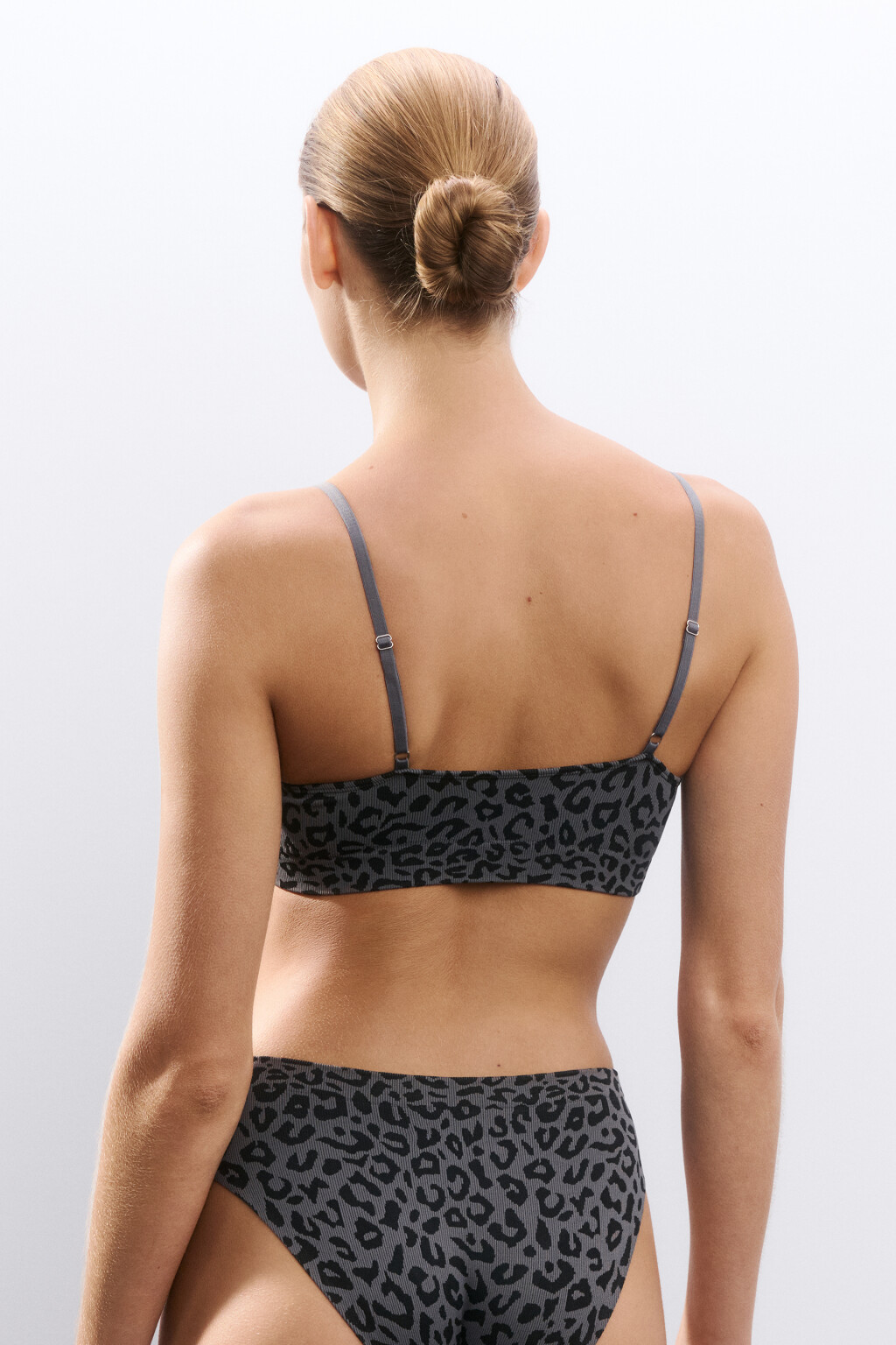 Бюстгальтер-топ с леопардовым принтом - цвет серый - 3