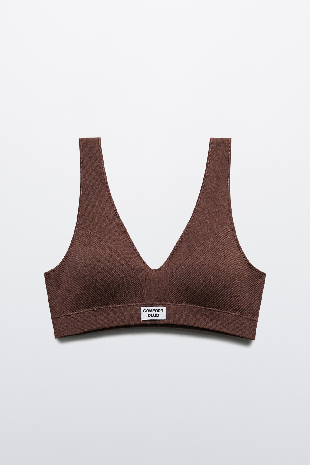 Бюстгальтер-топ бесшовный с рельефами - цвет коричневый - 5