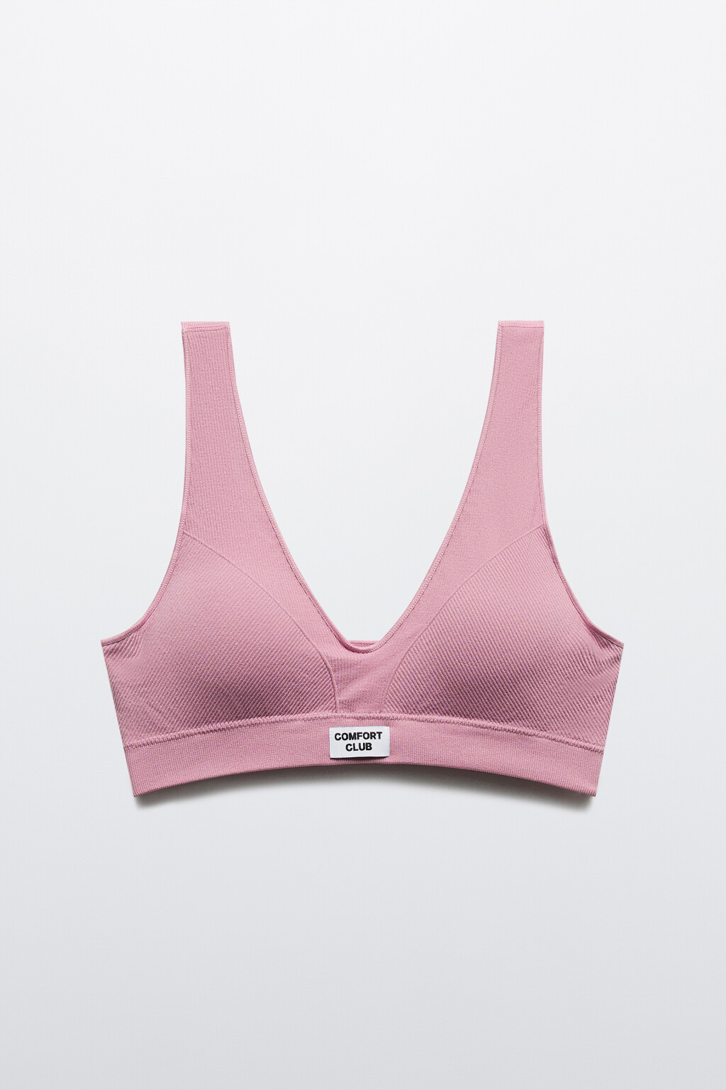 Бюстгальтер-топ бесшовный с рельефами - цвет розовый - 5