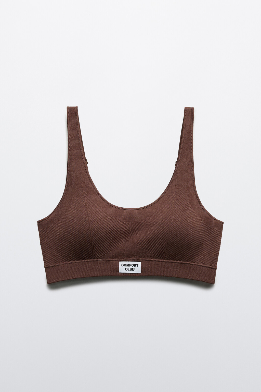 Бюстгальтер-топ бесшовный с рельефами - цвет коричневый - 5