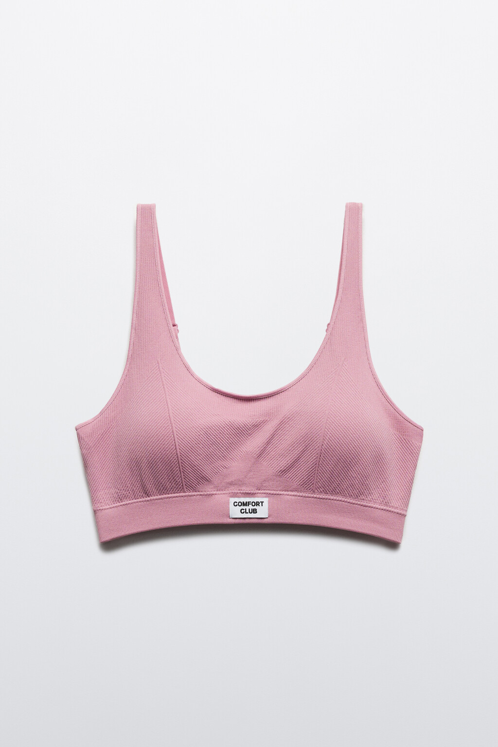 Бюстгальтер-топ бесшовный с рельефами - цвет розовый - 5