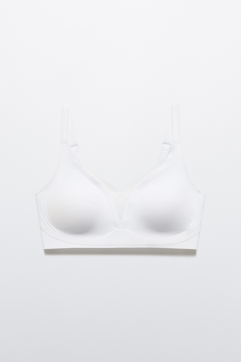 Бюстгальтер с декором из сетки - цвет белый - 5