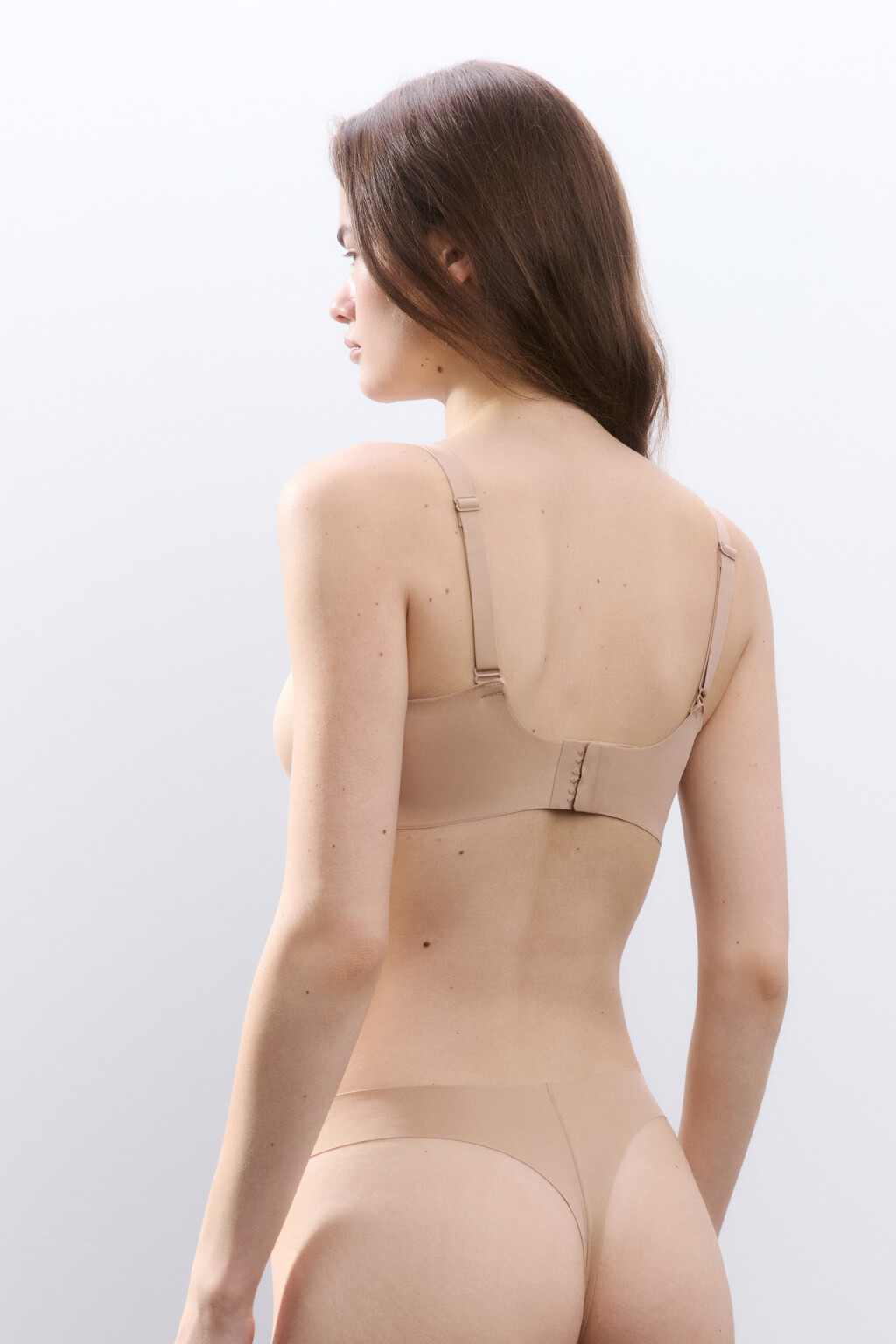 Бюстгальтер с декором из сетки - цвет бежевый - 4