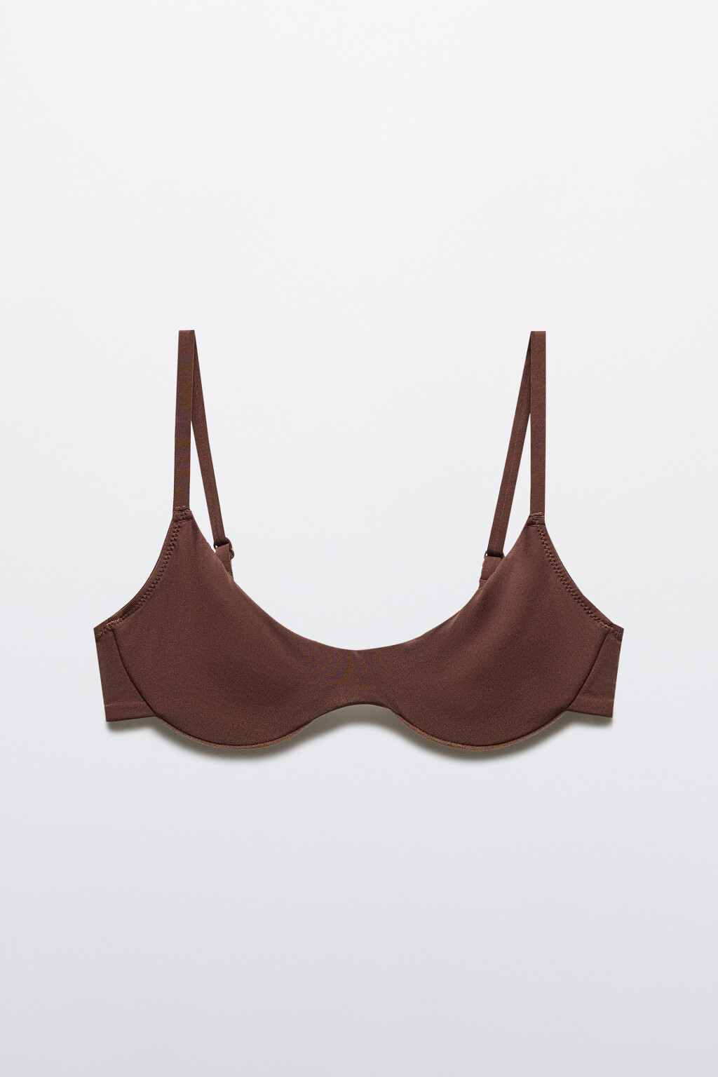 Бюстгальтер-бра на тонких бретелях - цвет коричневый - 5