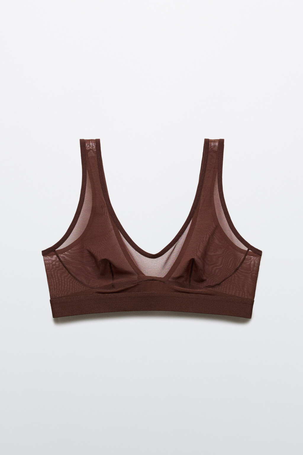 Бюстгальтер-бралетт из сетки - цвет коричневый - 6
