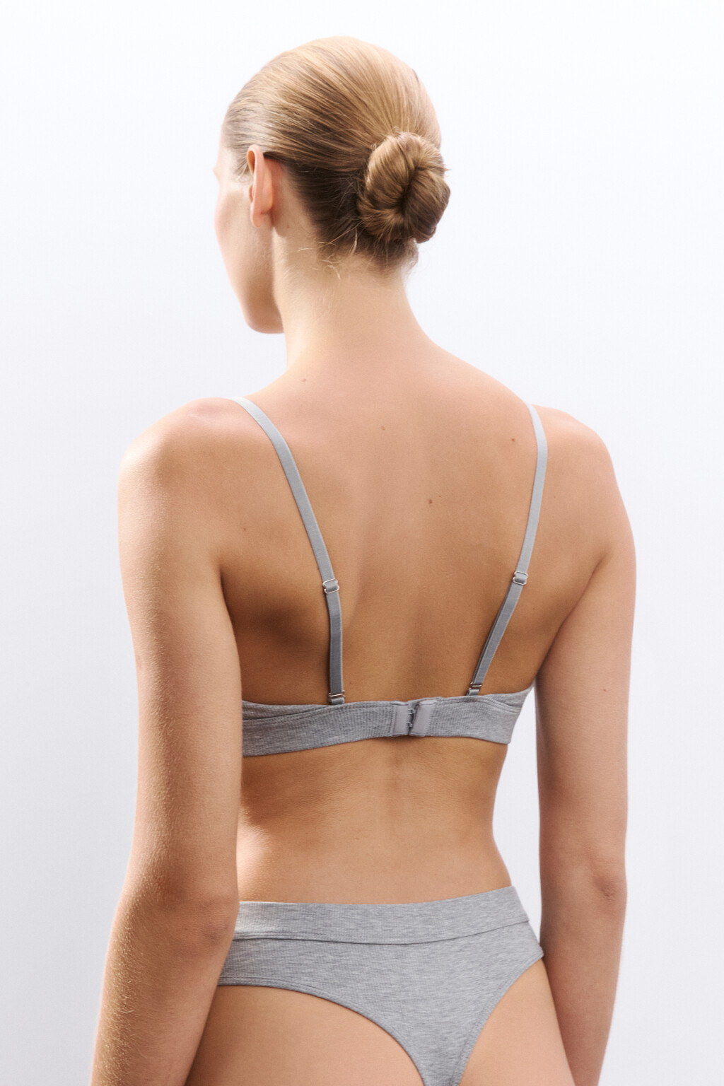 Бюстгальтер-бралетт из трикотажа - цвет серый - 3