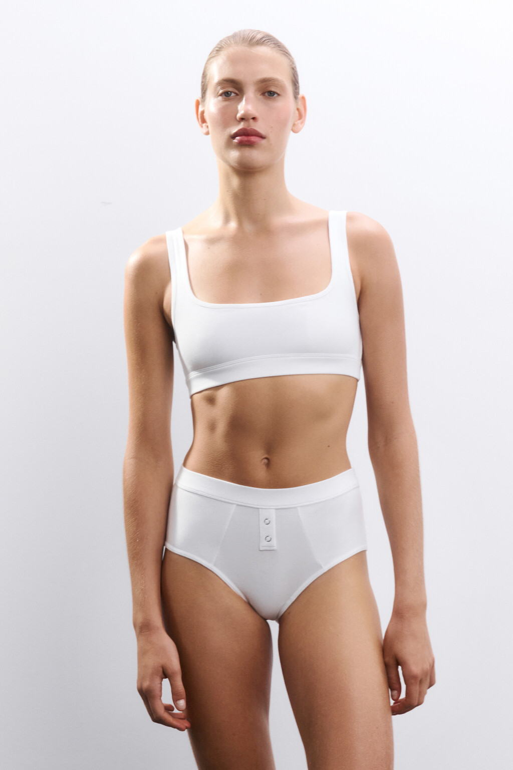 Бюстгальтер-топ из трикотажа - цвет белый - 5